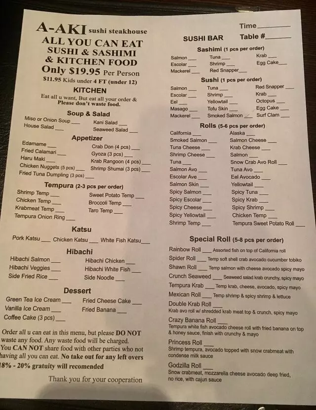 A-Aki Sushi & Steakhouse - Avalon
