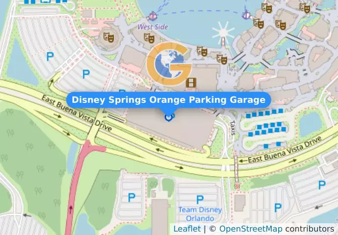 Disney Springs Orange Parking Garage